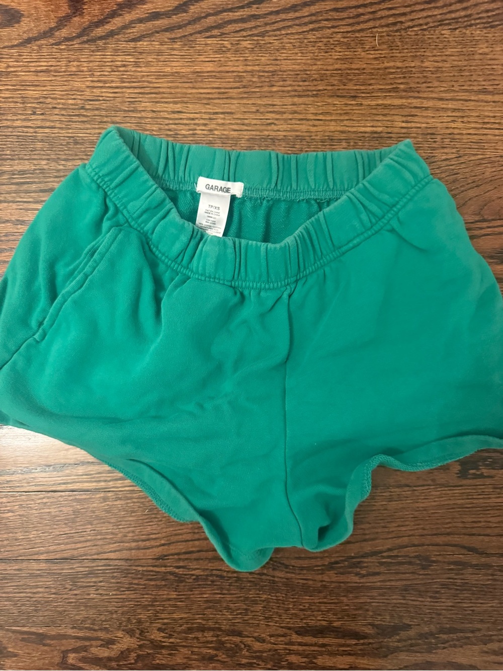 Garage Women's Teal Green Elastic-Waist Athletic Shorts